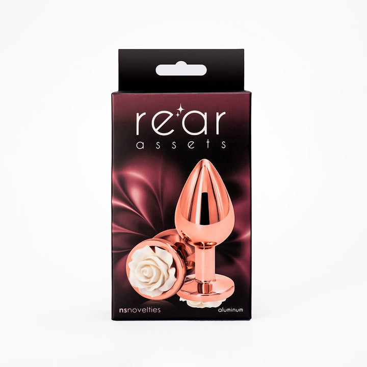 Ns Novelties Rear Assets Rose Gold Anal Plug - Med - Rainbow