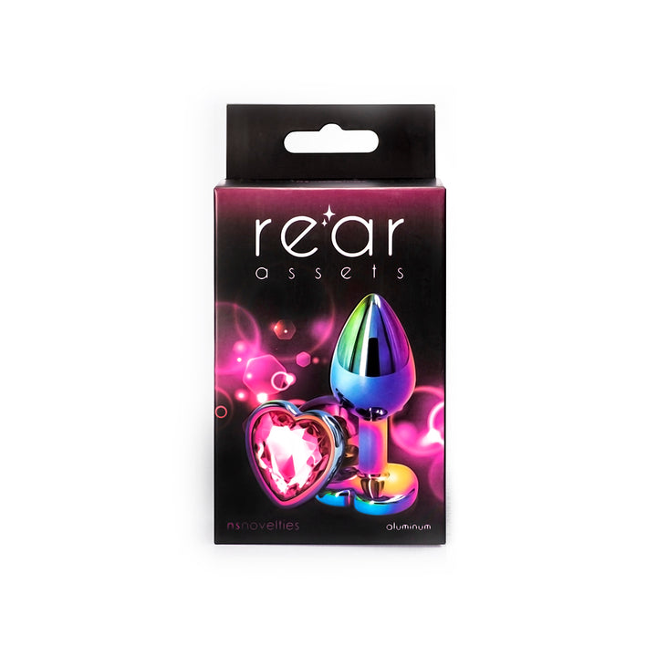 Ns Novelties Rear Assets Multicolor Heart Anal Plug - Small- Pink