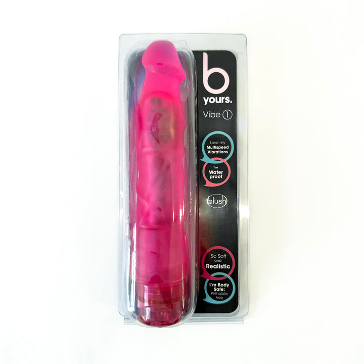 Blush B Yours Vibe 1 Vibrating Dildo 9in - Pink