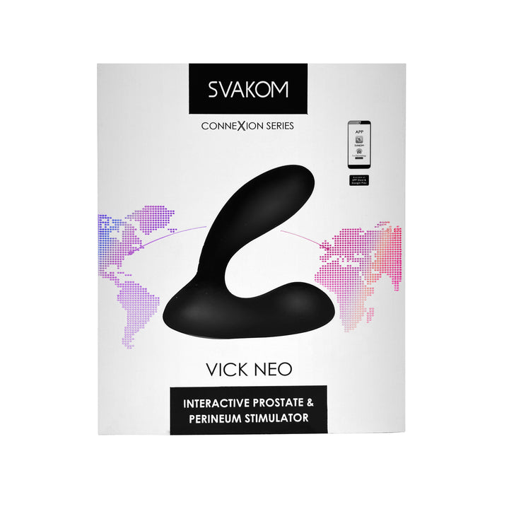 Svakom Vick Neo Silicone Prostate Massager - Black/Gold