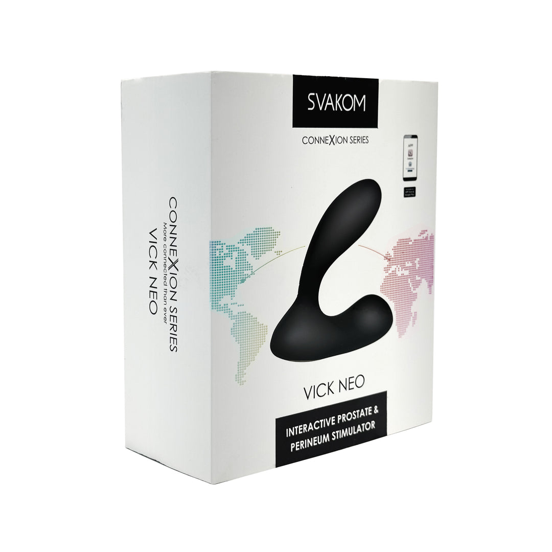 Svakom Vick Neo Silicone Prostate Massager - Black/Gold